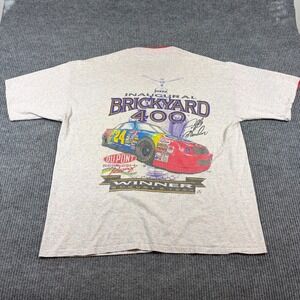 Vintage Cal Cru Shirt Men's XXLJeff Gordon Brickyard 400 Winner Gray NASCAR 90s